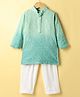 Little Bull Full Sleeves Abstract Embroidered & Ombre Kurta Pyjama Set - Green