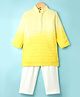 Little Bull Full Sleeves Sequins Embroidered & Ombre Kurta Pyjama Set - Yellow