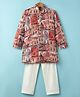 Little Bull Full Sleeves Mughal Printed Kurta & Pyjama Set - Multi Colour