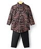 Little Bull Full Sleeves Abstract Embroidered Kurta & Pyjama Set - Black