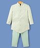 Little Bull Full Sleeves Floral Embroidered & Sequins Embellished Kurta Pyjama Set - Green