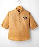 Little Bull Full Sleeves Insect Patch Detailed Short Kurta - Rust