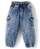 Olio Kids Denim Woven Full Length Solid Color Joggers - Light Blue