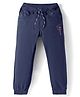 Olio Kids Cotton Woven Full Length Solid Color Trouser - Navy Blue