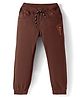 Olio Kids Cotton Woven Full Length Solid Color Trouser - Wine
