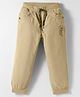 Olio Kids Cotton Woven Full Length Solid Color Trouser - Yellow