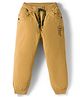 Olio Kids Cotton Woven Full Length Solid Color Trouser - Khaki