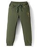 Olio Kids Cotton Woven Full Length Solid Color Trouser - Olive Green