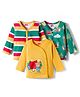 Babyhug 100% Cotton Interlock Knit Full Sleeves Jhablas With Animal Print Pack Of 3 - Yellow & Green