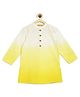 Tiber Taber 100% Cotton Woven Full Sleeves Ombre Kurta - Yellow