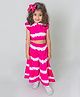 Tiber Taber 100% Cotton Woven Half Puffed Sleeves Tie Dye Coordinating Top & Culottes Set - Pink