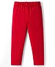 Doodle Poodle Cotton Elastane Knit Full Length Solid Colour Legging - Red