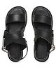 Tiber Taber Solid Buckle Clip Closure Sandals - Black