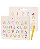 FunBlast Magnetic Beads Doodle Board with Stylus for Kids Alphabet and Numbers - White