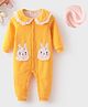 Mark & Mia Full Sleeves Winter Wear Romper With Bunny Embroidery - Yellow