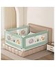 Kids Station Foldable Bed Rail Guard  3 Side, Green (200 x 180 cm)  Adjustable Height Baby Safety Barrier for King Size Bed (6.6ft x 6ft, Basic)