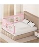 Kids Station Comfy Baby Safety Bed Rail - Foldable - Portable Kids Bed Rail Safeguard Fence with 28 Adjustable Height - 6ftx6ft or 180x180cm (2 Sides, Pink, with Pocket)