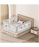 Kids Station 3-Side Bed Rail for Baby Safety  Grey (192 x 180 cm)  Full Coverage Foldable Guard with Pocket, Adjustable Height, Uniquely Crafted for King Size Bed (6.3ft x 6ft)