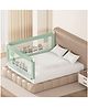Kids Station Foldable Toddler Bed Safety Fence  2 Side, Green (192 x 150 cm)  Bed Guard with Storage Pocket, Adjustable Height, Innovation for Queen Size Bed (6.3ft x 5ft)