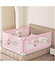 Kids Station Foldable Baby Bed Rail Guard for Child Safety - 28 Levels of Adjustable Height - Safeguard for Baby Proofing - 6.3ftx6ftx6.3ft or 190x180x190cm (3 Sides, Pink, with Pocket)