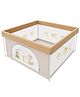 Kids Station Foldable Baby Playard Playpen with Printed Mesh & Thick Padding  360° Visibility, Storage Pocket, Travel-Friendly Indoor/Outdoor Play Area for Babies & Toddlers (150x150cm, Orange)