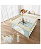 Kids Station Printed Baby Playard Playpen  Thick Padded Floor & 360° Mesh View  Foldable, Travel-Friendly Indoor Play Area for Babies & Toddlers (150x150cm, Green)
