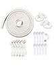 Kids Station Baby Proofing Safety Kit  5m Edge Protector + 8 Corner Guards + 10 Safety Locks + 4 Door Stoppers  All-in-One Baby Safety Kit for Home (White + White)