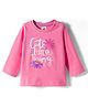Zero Sinker Knit Full Sleeves T-Shirt With Cute Little Thing Text Print - Pink