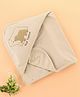 Zero Terry Knit Hooded Towel with Bear Print & Patch Detailing L 86 x B 86 cm - Beige