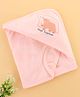 Zero Terry Knit Hooded Towel with Bear Print & Patch Detailing L 86 x B 86 cm - Light Pink