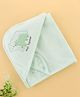 Zero Terry Knit Hooded Towel with Bear Print & Patch Detailing L 86 x B 86 cm - Turquoise