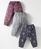 Zero Interlock Knit Full Length Lounge Pants with Gaming & Animal Print Pack of 3 - Plum Silver & Dark Grey