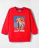 Zero Looper Knit Full Sleeves Winter T-Shirt with Floral Print - Red