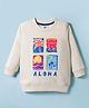 Zero Looper Knit Full Sleeves Winter T-Shirt With Aloha & Summer Time Text Print - Offwhite