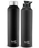 Classic Essentials Stainless Steel Black Bottle and Sipper Combo 1000 ml Sipper (Pack of 2, Black, Steel)