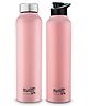 Classic Essentials Stainless Steel Black Bottle and Sipper Combo 1000 ml Sipper (Pack of 2, Pink, Steel)