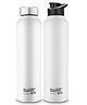 Classic Essentials Stainless Steel Black Bottle and Sipper Combo 1000 ml Sipper (Pack of 2, White, Steel)