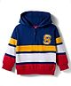 Babyhug Cotton Knit Full Sleeves Hooded Sweatshirt With Text Embroidery - Navy Blue
