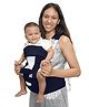 Kids Station All-in-One Baby Carrier with Hip Seat - 9 Carry Positions, Ventilation Window, 100% Cotton, No Polyester Adjustable Newborn to Toddler Carrier for 6-24 Months (Blue)