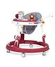 Mee Mee Baby Walker for 6-24 Months | 7 Level Adjustable Height, 360 Wheels, Cushioned with Detachable Music Toy Bar & Intergrated RGB Lights, Anti-Rollover Folding Walker Upto 15kg (Maroon)