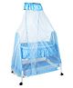 Mee Mee Baby Premium Cot, Baby Cradle, Baby Crib with Lockable Wheels Suitable for New Born to 12 Month Baby Boys and Girls (Blue)