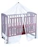 Mee Mee Multifunctional Spacious Swinging Baby Crib/Cradle Wooden Baby Cot with Rocking Function & Mosquito Net Protector, Convertible Desk (Cot Brown)