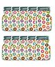 Birthday Popper Donut Mason Jar Zip-Lock Pouch | Pack of 10; Small | Reusable, Leak-Proof Stand-Up Food Storage Bag | Airtight Seal Ziplock Pouches as Birthday Return Gifts