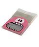 Birthday Popper 100 Pcs Pink Monster Face Transparent Gift Pouches (10 x 10 cm)  Small Self-Adhesive Bags for Kids Return Gifts, Chocolates, Cookies, Party Use
