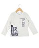 Under Fourteen Only Cotton Knit Full Sleeves You Must Believe You Can Do It Text Printed Tee - Cream