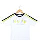 Under Fourteen Only Cotton Knit Half Sleeves Hope Text Printed Tee - Blue