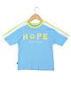 Under Fourteen Only Cotton Knit Half Sleeves Hope Text Printed Tee - White