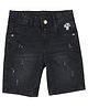 Under Fourteen Only Mild Washed & Distressed Shorts - Black