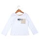 Under Fourteen Only Cotton Knit Full Sleeves Inspire Text Printed Tee - White