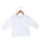 Under Fourteen Only Full Peasant Sleeves Schiffli Embroidered Top - White